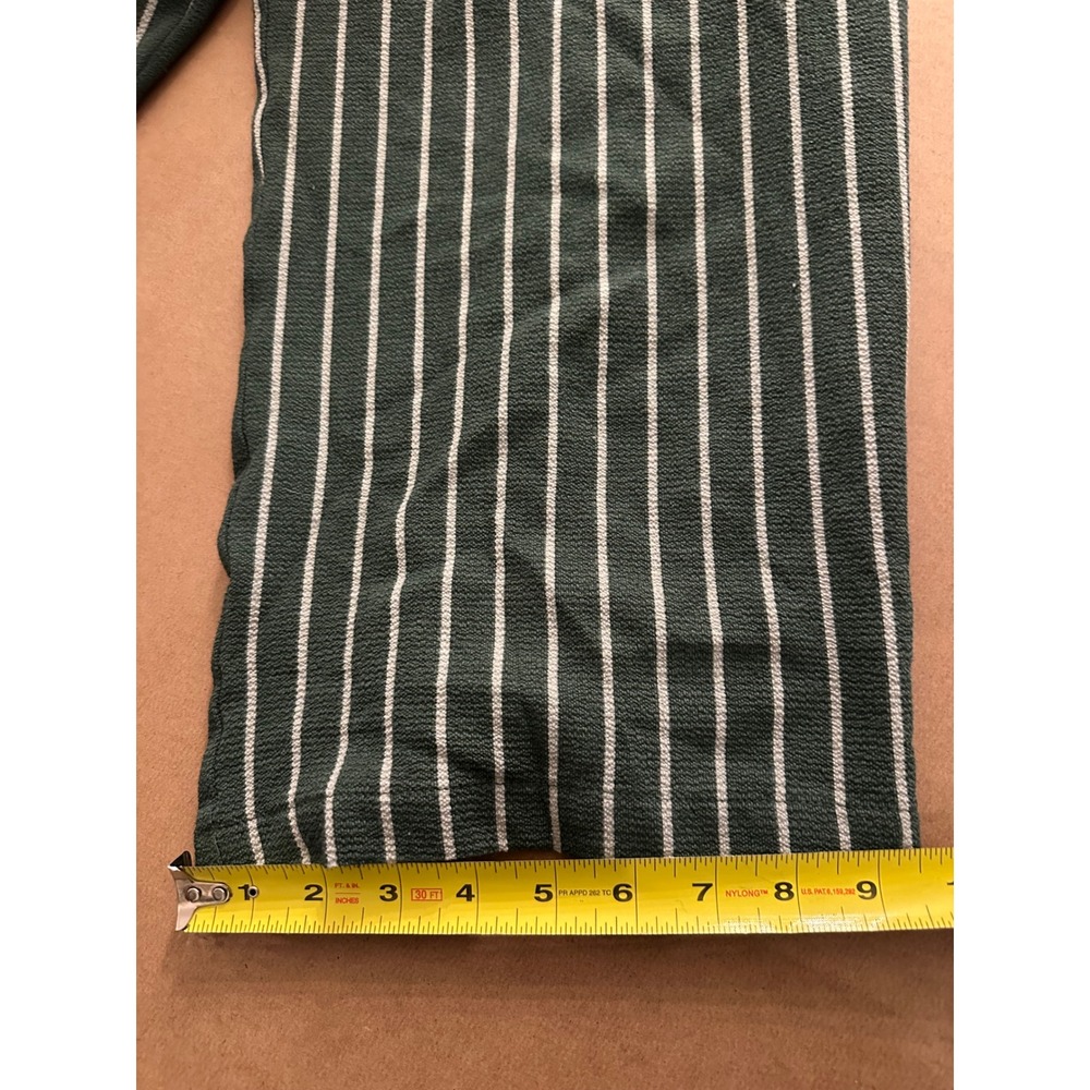 Monteau Womens Green Striped Off Shoulder Wide Leg Jumpsuit Size S Belted Lined - Picture 7 of 11